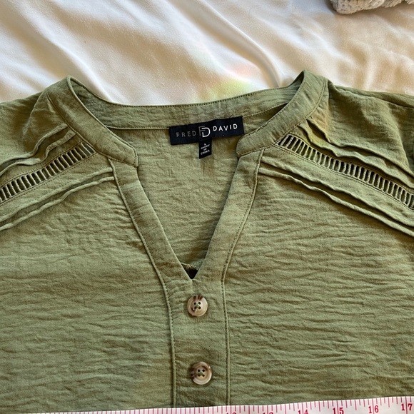 Olive Green Button-Down Blouse - Picture 5 of 13